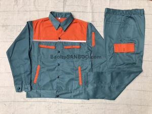 Quần áo bảo hộ túi hộp phối xanh Phản Quang SB34