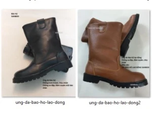 Ủng da bảo hộ lao động XL 2 màu nâu đen