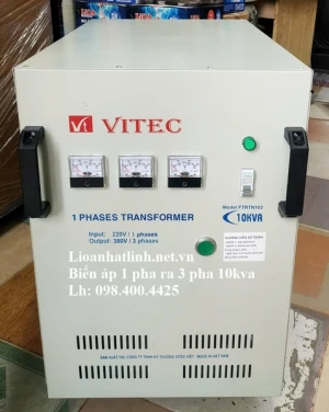 BIẾN ÁP VÀO 1 PHA 220V RA 3 PHA 380V 10KVA - 10KW GIÁ RẺ