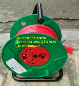Ổ CẮM KÉO DÀI QUAY TAY LIOA KIỂU RULO 20M DÂY 2X2.5MM LOẠI CHỐNG XOẮN DÙNG CHO CÔNG TRƯỜNG