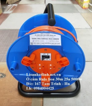 Ổ CẮM KÉO DÀI QUAY TAY LIOA KIỂU RULO 30M DÂY 2X2.5MM 25A 5000W