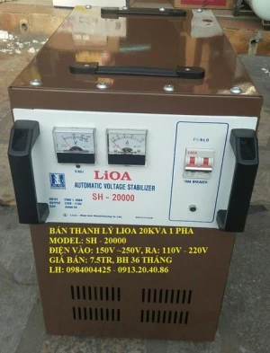 ỔN ÁP LIOA 1 PHA 20KVA - 20K SH - 20000 HÀNG TỒN KHO, BẦY MẪU THẾ HỆ 1