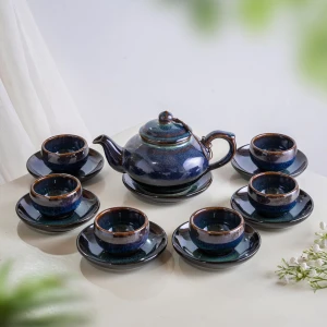 Ấm Trà Bát Tràng Chóp Men Hỏa Biến