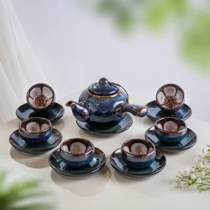 Ấm Trà Bát Tràng Chuôi Men Hỏa Biến Lòng Hoa