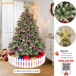 Cây Thông Noel PE 2 Loại Lá Phủ Tuyết