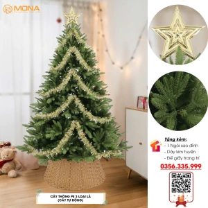 Cây Thông Noel PE 3 Loại Lá Tự Động 1m5