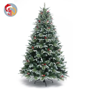 Cây Thông Noel PE Phủ Tuyết Qủa Đỏ 1m8