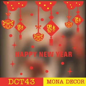 Decal Dán Tường Dây Treo Happy New Year
