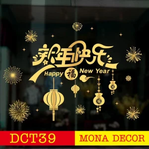 Decal Dán Tường Đèn Lồng Vàng