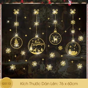 Decal Giáng Sinh Dây Treo Qủa Cầu Tuyết