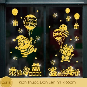 Decal Giáng Sinh Ông Già Noel Và Tuần Lộc Vui Vẻ