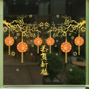 Decal Tết Cành Mai Vàng