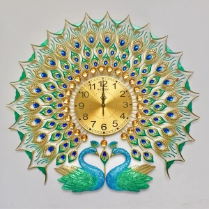 Đồng Hồ Trang Trí Đôi Chim Công Xanh 2011