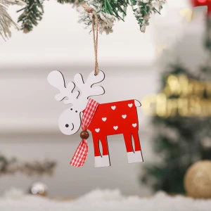 Tuần Lộc Đỏ Bằng Gỗ Trang Trí Cây Thông Noel