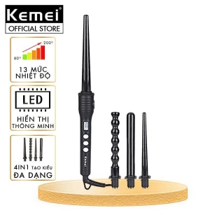 Máy uốn tóc chuyên nghiệp 4in1 KEMEI KM-4083 với 4 đầu uốn thay thế dùng để uốn xoăn, uốn lọn