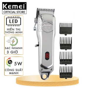 Tông đơ cắt tóc chuyên nghiệp Kemei KM-1998 có màn hình LED hiển thị thích hợp dùng fade tóc