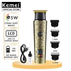 Tông đơ chấn viền Kemei KM-2185 điều chỉnh 2 mức tốc độ, công suất mạnh màn hình LCD tiện lợi - Chính hãng