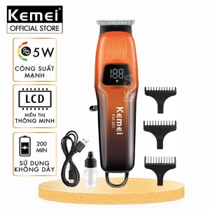 Tông đơ chấn viền Kemei KM-263 công suất mạnh 5W màn hình LCD tiện lợi có thể cạo đầu, khắc tóc tattoo, tạo kiểu- Chính hãng