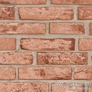 Gấy dán tường hàn quốc Basic màu Giả Gạch Cam Nâu Ms:497-4(54428-10)