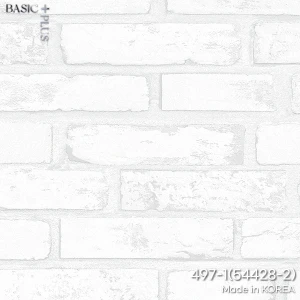 Gấy dán tường hàn quốc Basic màu Giả Gạch Trắng Xám Ms:497-1(54428-2)