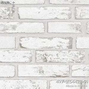 Gấy dán tường hàn quốc Basic màu Giả Gạch Trắng Xám Ms:497-3(54428-9)