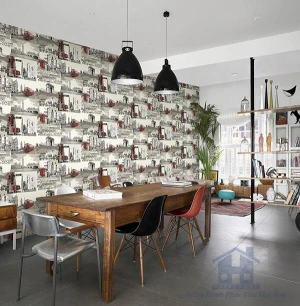 Giấy Dán Tường Dành Cho Quán Cafe MS: 77141-1