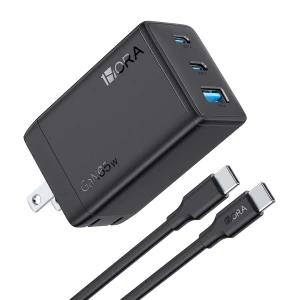 BỘ SẠC NHANH 65W 1HORA GAR322 - 3 CỔNG 2USB C & 1USB A -CÁP TYPE C 2M