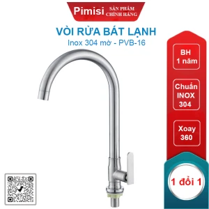 Vòi rửa bát inox 304 Pimisi PVB-16 nước lạnh 1 đường