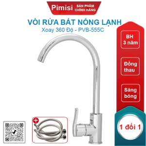 Vòi rửa bát nóng lạnh Pimisi PVB-555C đồng thau