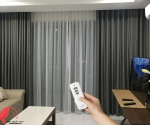 Rèm vải mở ngang tự động Giải pháp đẳng cấp từ Rèm Quốc Huy cho không gian sống hiện đại