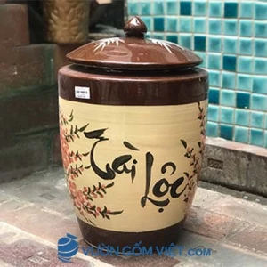 Hũ gạo Tài Lộc 20kg nắp nhọn