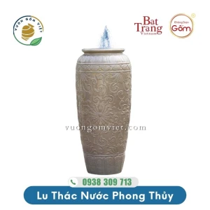 Lu nước phong thủy họa tiết hoa văn màu Ghi Nhạt