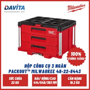 HỘP CÔNG CỤ 3 NGĂN PACKOUT MILWAUKEE 48-22-8443