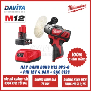 Máy đánh bóng M12 BPS Pin 12V 4.0Ah Sạc C12C