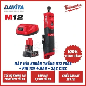 Máy mài khuôn thẳng M12 FDGS Pin 12V 4.0Ah Sạc C12C