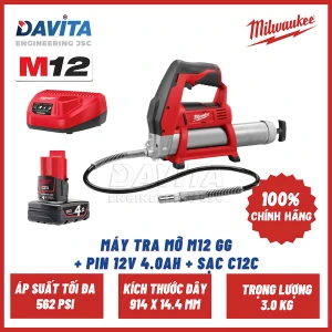 Máy tra mỡ M12 GG Pin 12V 4.0Ah Sạc C12C