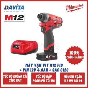 Máy vặn vít M12 FID Pin 12V 4.0Ah Sạc C12C