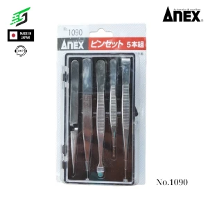 Bộ nhíp bằng thép không gỉ 5 chi tiết Anex No.1090 Nhật Bản