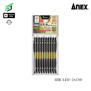 Vỉ 10 Mũi vặn vít 2 đầu có từ tính Anex ABR-14M 2 110 Nhật Bản
