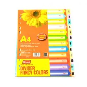 Bìa phân trang giấy 12 số màu