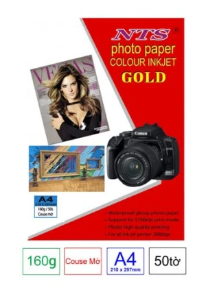 Giấy in ảnh Ngũ Sắc A4 coucher mờ 160gsm 50 tờ