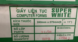 Giấy liên tục 3 liên 240x279mm - chia 2