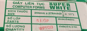 Giấy liên tục 5 liên 240x279 mm
