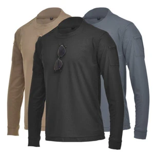 Áo Thun Chiến Thuật Co Giãn Dài Tay Thấm Hút Mồ Hôi, Khô Nhanh, Thoáng Khí Cổ Tròn