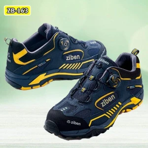 Giày Bảo Hộ Ziben 163 Hàn Quốc Nhập Khẩu Kiểu Dáng Thấp Cổ Chất Liệu Vải Dệt Thoáng Khí Da Xịn Mũi Thép Đế Thép