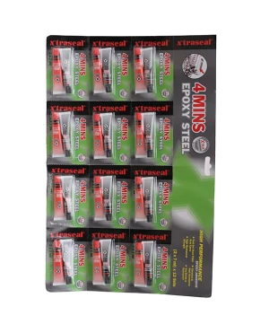 Keo dán Epoxy X traseal 4 Minutes Steel 7ml x 2 (tấm 12 vỉ)