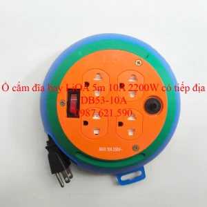 Ổ Cắm Đĩa Bay LiOA DB53-10A Kéo Dài 5M Có Tiếp Địa