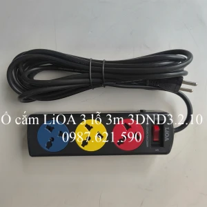 Ổ Cắm LiOA 3 Lỗ 3DND3.2.10 3 Ổ Đa Năng 3 Chấu Kéo Dài 3M