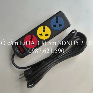 Ổ cắm LiOA 3 lỗ 3DND5.2.10 3 Ổ 3 Chấu Đa Năng Kéo Dài 5M