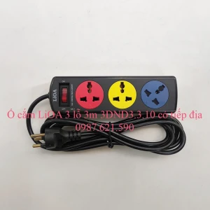 Ổ Cắm LiOA 3 Lỗ 3M 3DND3.3.10 Đa Năng 3 Lõi Có Tiếp Địa